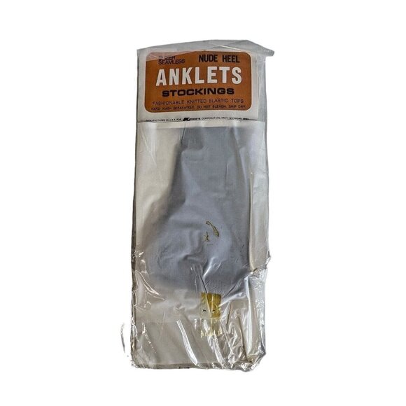 4 Pair Kmart Anklets Stockings Nylons Size 8.5-11 Sheer Seamless Brown Mist Tone - Picture 8 of 11